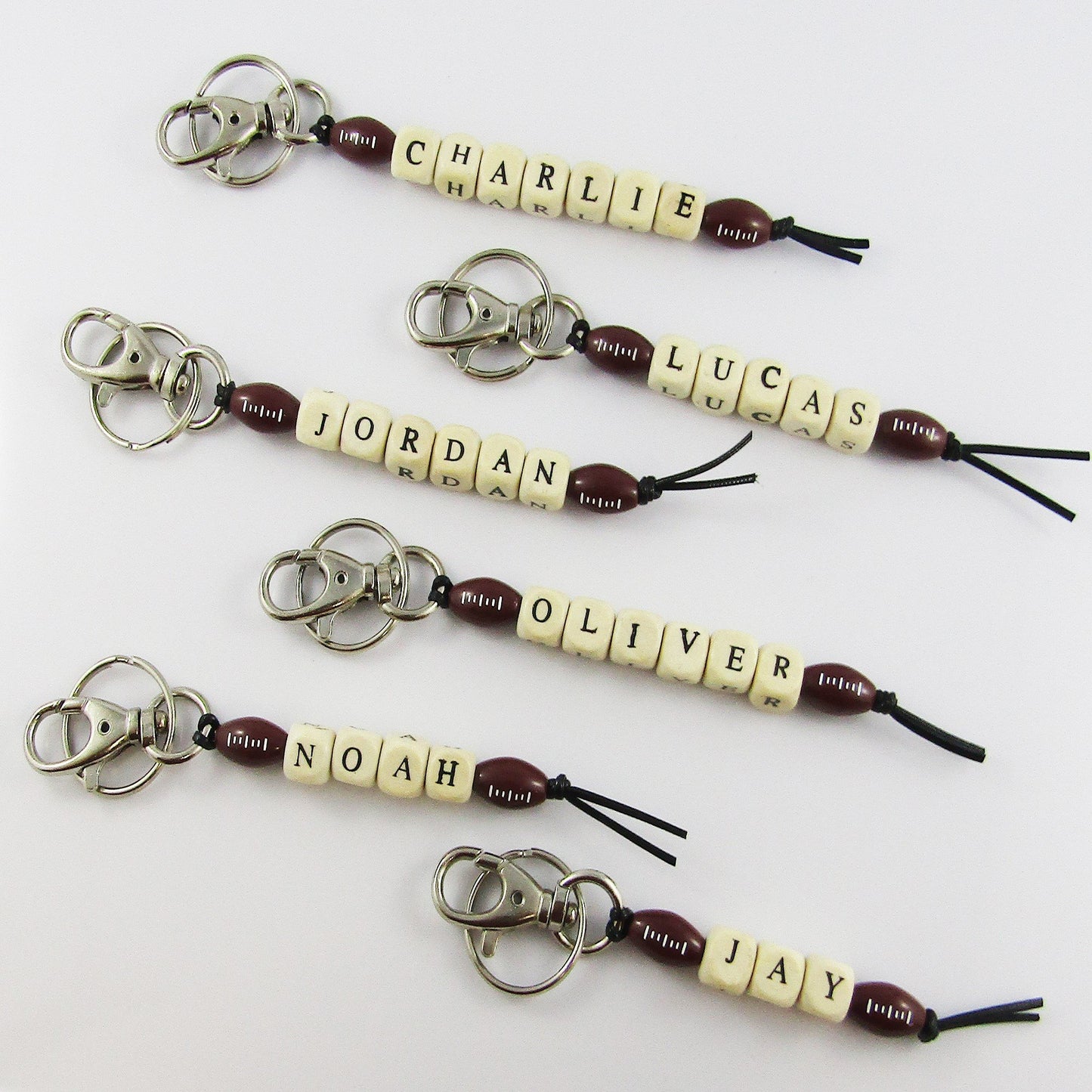 Football Rugy Name Bag Tag Keychain Team or Player Name You Choose!