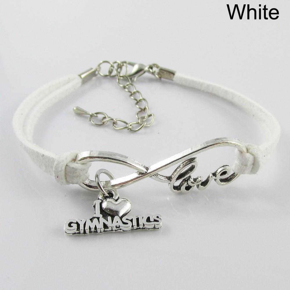 Infinity Love I Love GYMNASTICS Charm Bracelet Sport Coach Gift Pick Colour