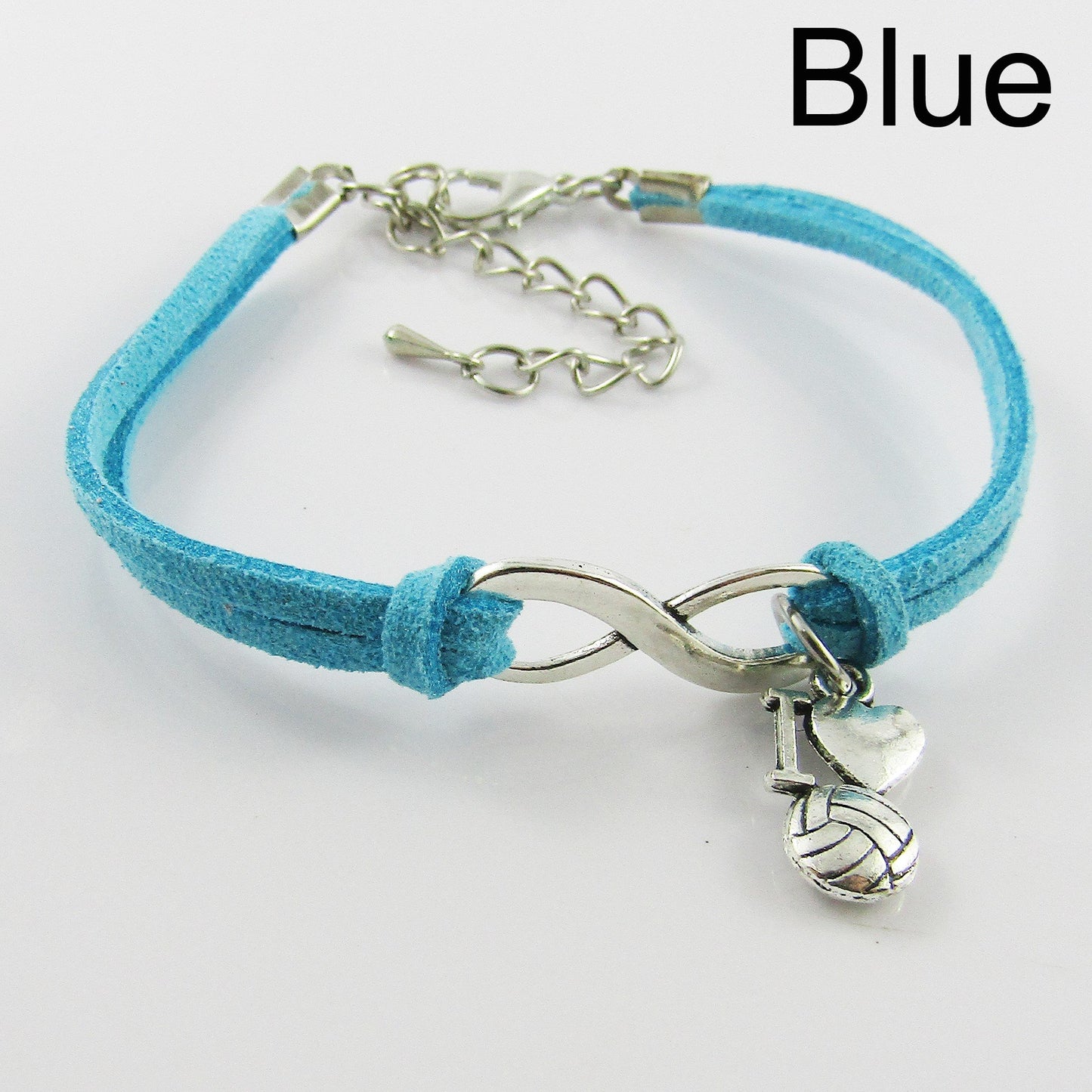 10 Player Set Infinity I Love NETBALL Charm Bracelet Junior Team 8-12 year old