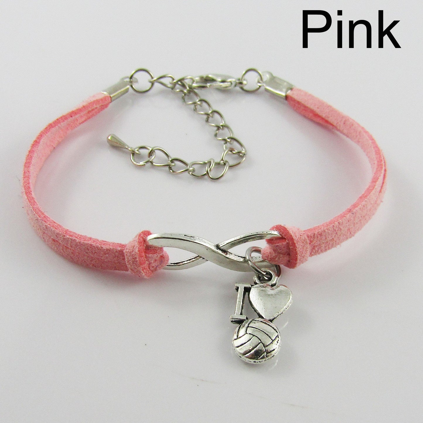 10 Player Set Infinity I Love NETBALL Charm Bracelet Junior Team 8-12 year old