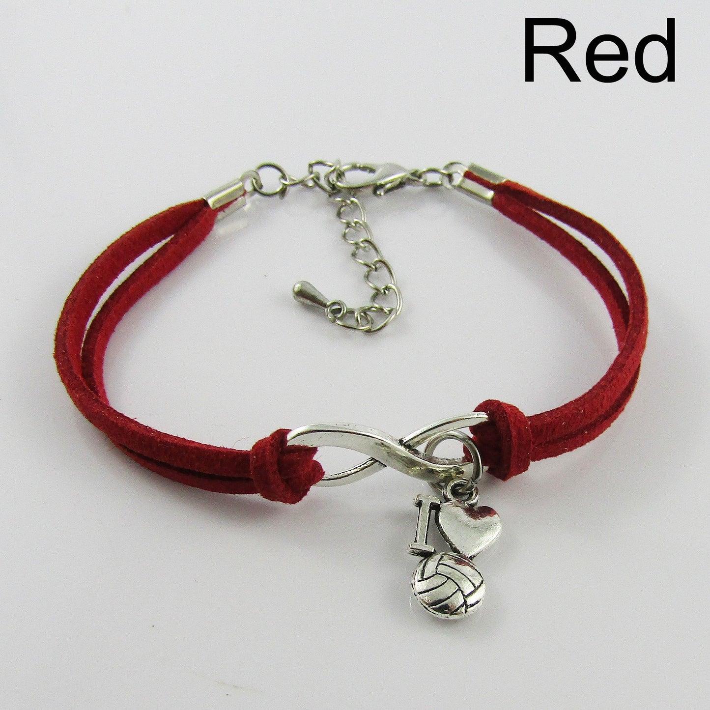 10 Player Set Infinity I Love NETBALL Charm Bracelet Junior Team 8-12 year old