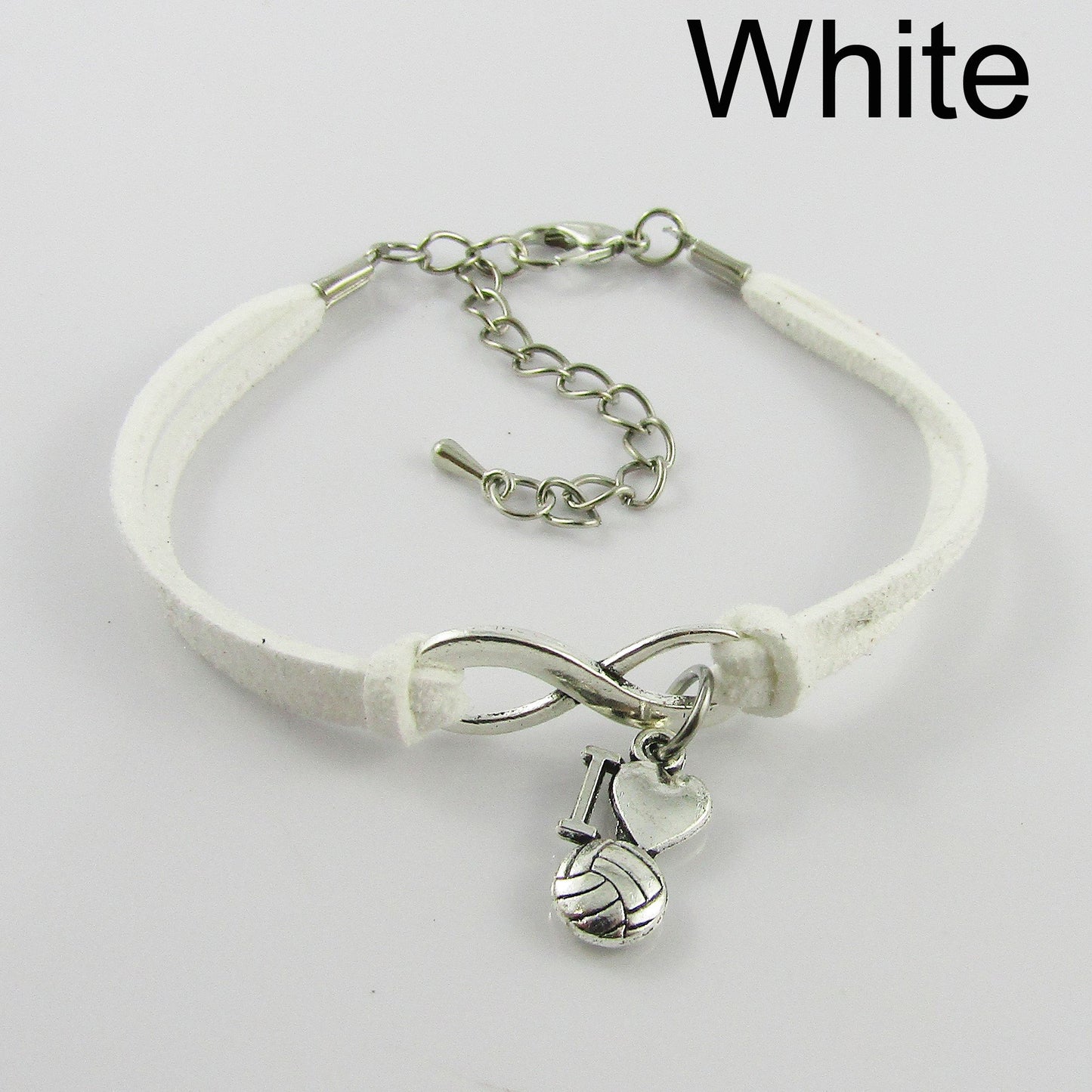 10 Player Set Infinity I Love NETBALL Charm Bracelet Junior Team 8-12 year old