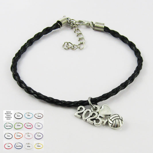 12 Player Set 2025 I Love NETBALL Charm Braided Bracelet Sports Team Gift