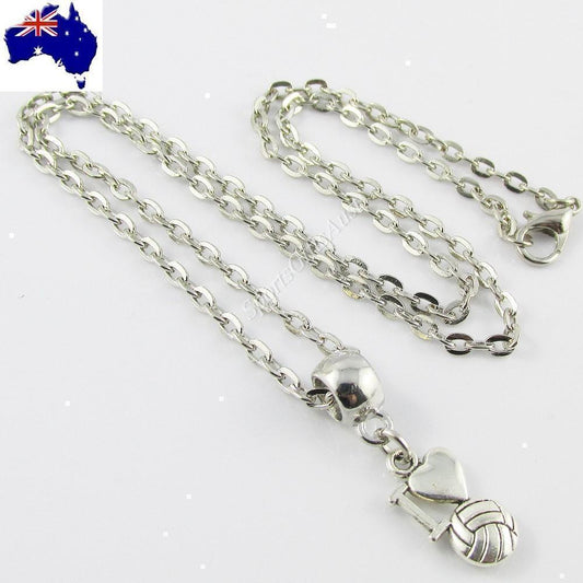 Set of 10 I Love Netball Charm Necklace 45cm Coach Sport Team End Of Season Gift