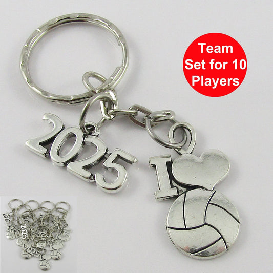 10 x I Love Netball 2025 Charm Keychain Keyring Bag Tag Team Set End Season Gift