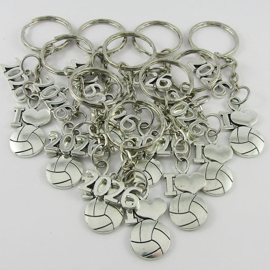 10 x I Love Netball 2026 Charm Keychain Keyring Bag Tag Team Set End Season Gift