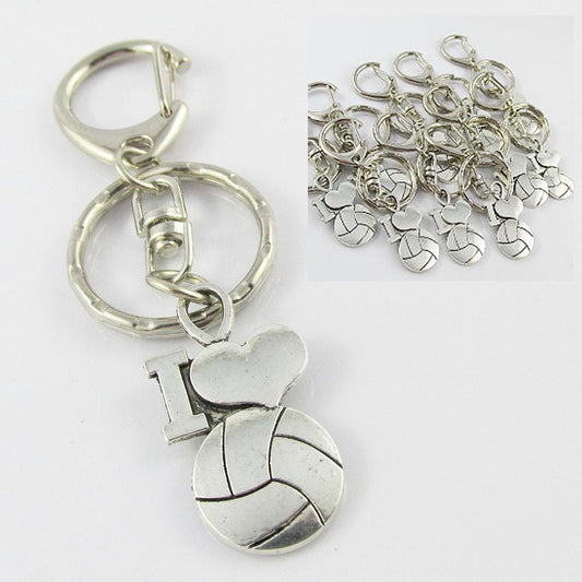 SPECIAL I Love Netball Charm Keychain Bag Tag Team Set of 12 End Of Season Gift