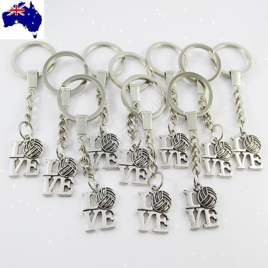 Love Netball Charm Keychain Team set of 10 Sports End Of Season Gift