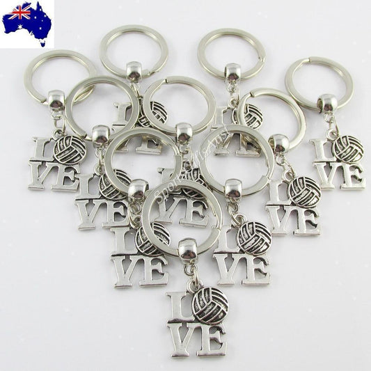 Love Netball Charm Keychain Sports Team set of 10 End Of Season Gift