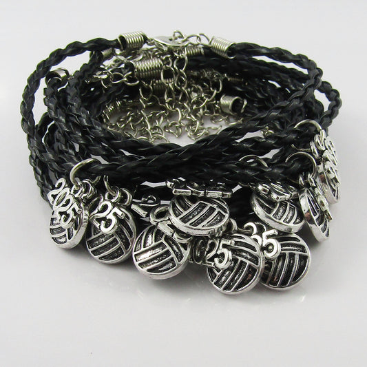 10 Player Set Netball 2025 Charm Bracelet Braided Cord Team Gifts Pick Colour