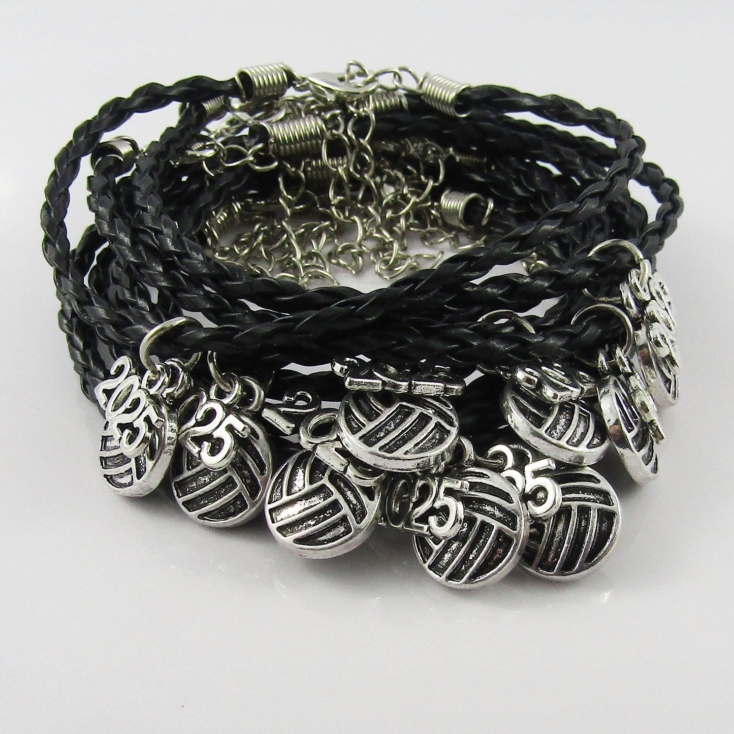 15 Player Set Netball 2025 Charm Bracelet Braided Cord Team Gifts Pick Colour