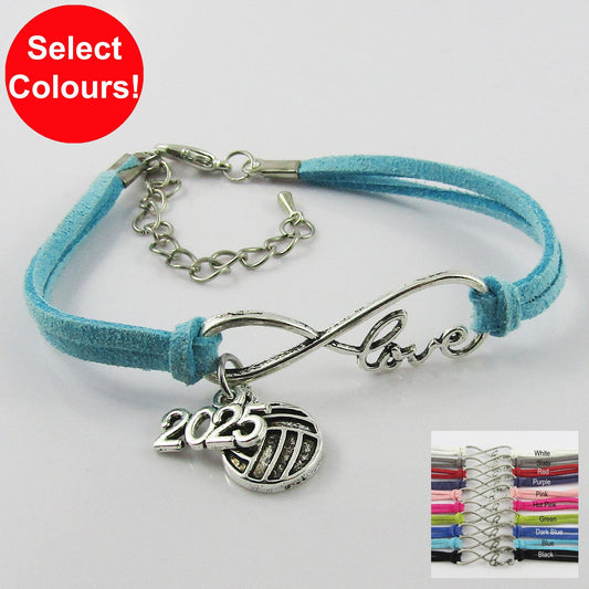 10 Player Set Infinity Love 2025 Netball Charm Bracelet Sport Gift Pick Colour