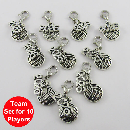 2026 Netball Charm Sports Coach Gift Team Set of 10 Pick European Bail or Clip