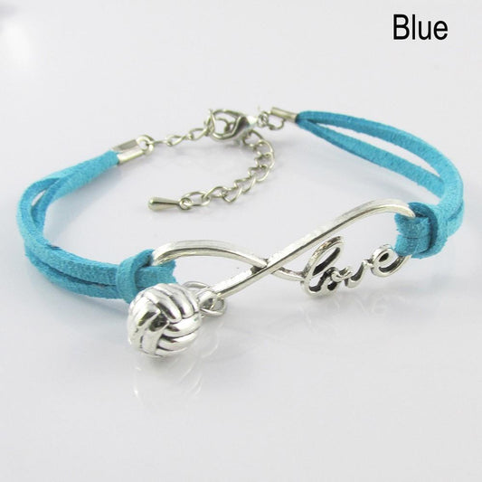 Infinity Love 3D Netball Charm Bracelet Sports Team Gift Pick Colour