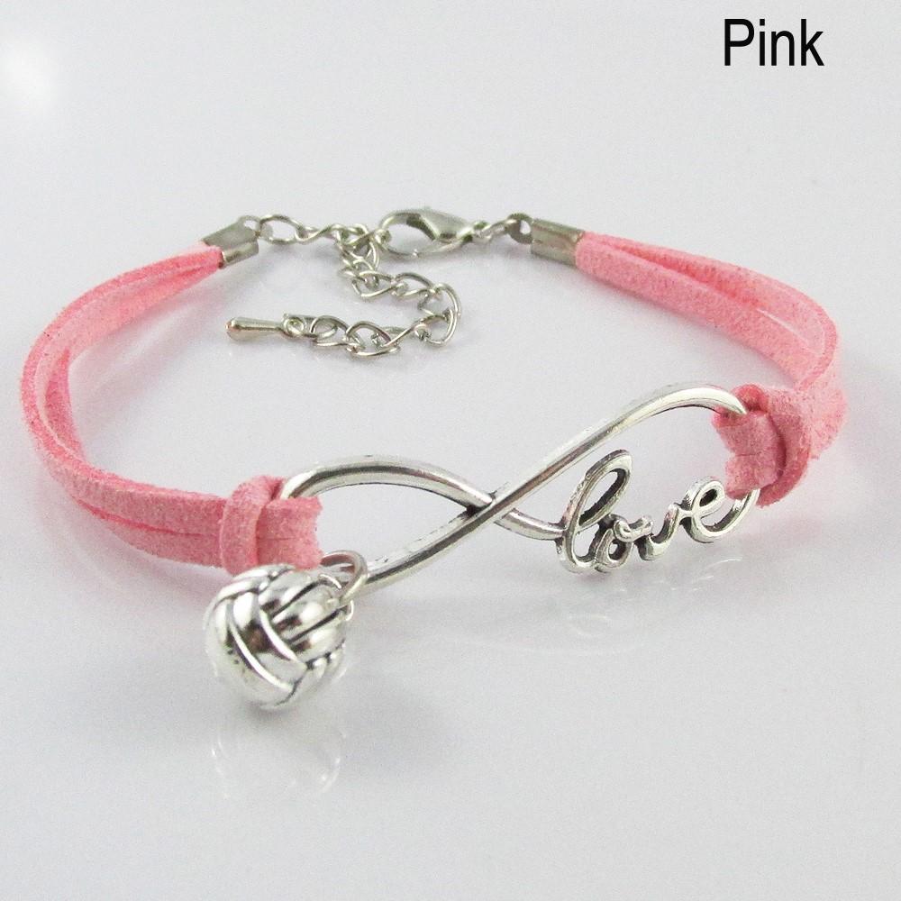 Infinity Love 3D Netball Charm Bracelet Sports Team Gift Pick Colour