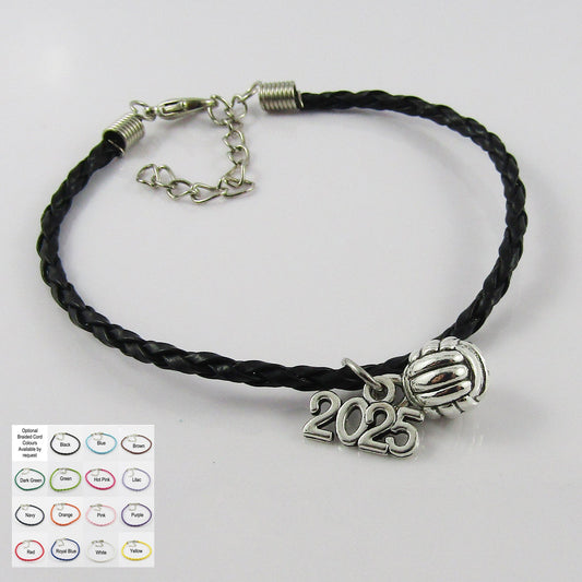 10 Player Set 3D Netball 2025 Charm Bracelet Braided Cord Team Gifts Pick Colour