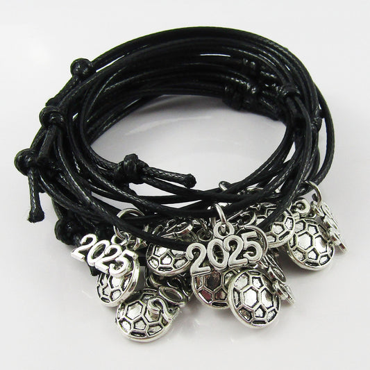 2025 SOCCER Charm Bracelet Adjustable Unisex 11 player Team Set Select Colour