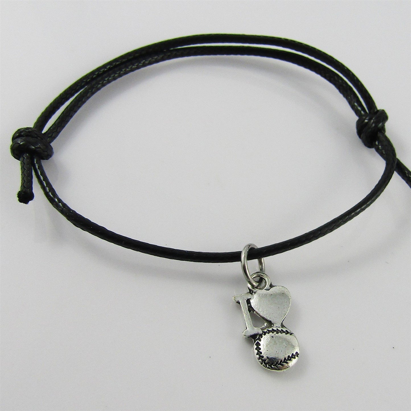 I Love Softball Charm Bracelet Adjustable Unisex Sports Team Gift Set of 10