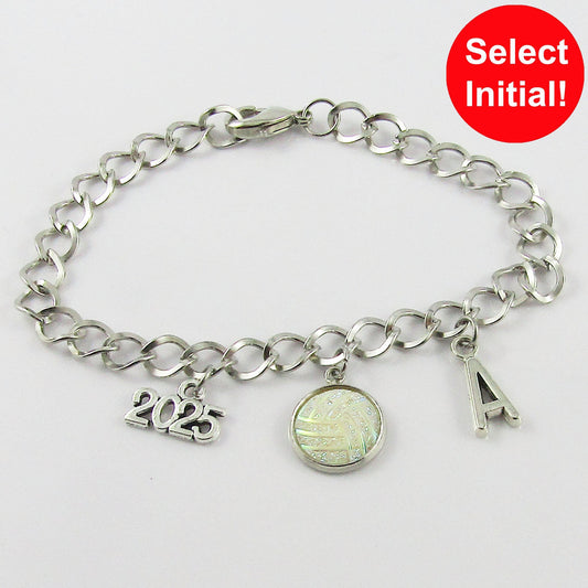Personalised 2025 Netball Charm Bracelet 20cm Sports Team Gift Select Initial