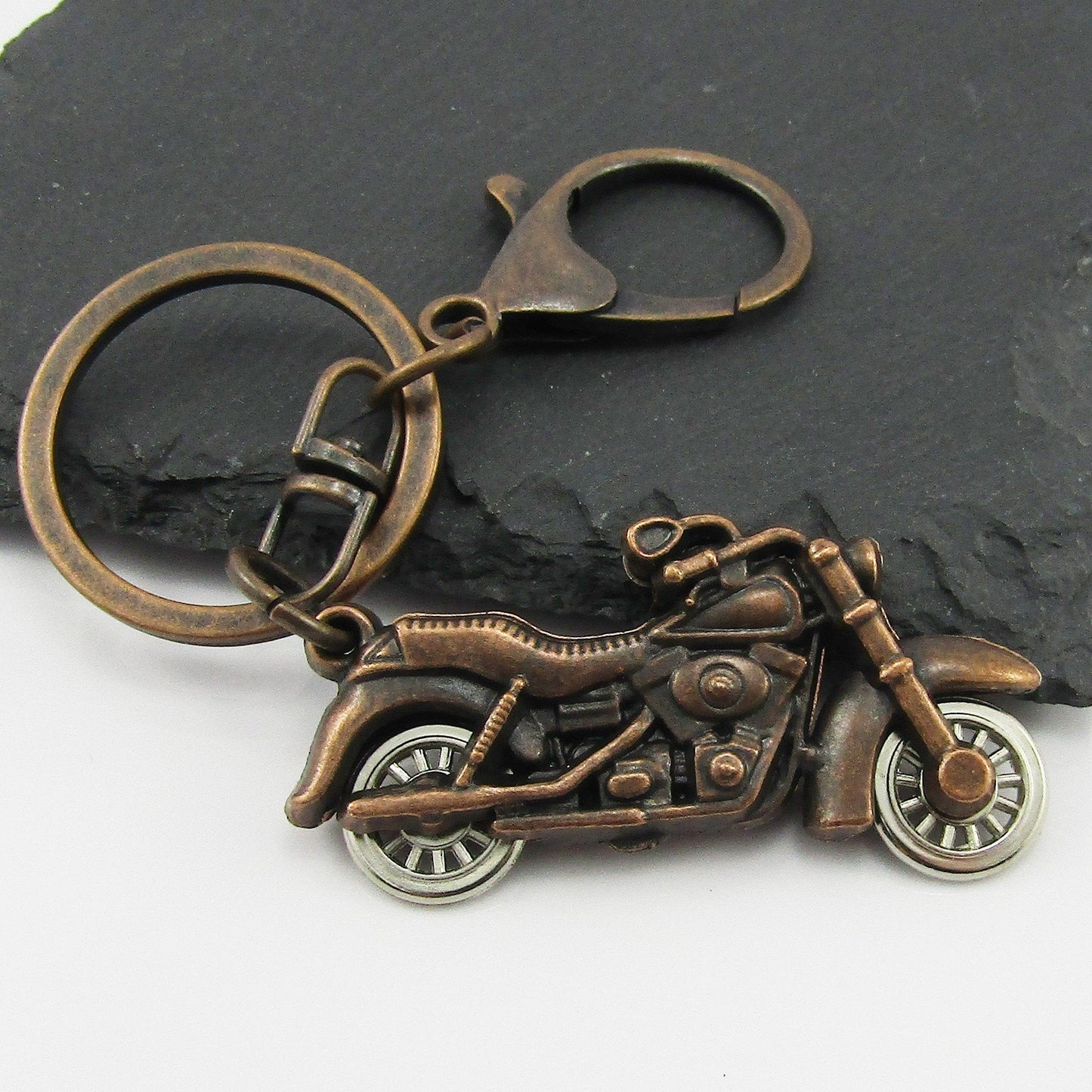Two Tone Motorcycle Charm Keychain 105mm Coach Sports Gift