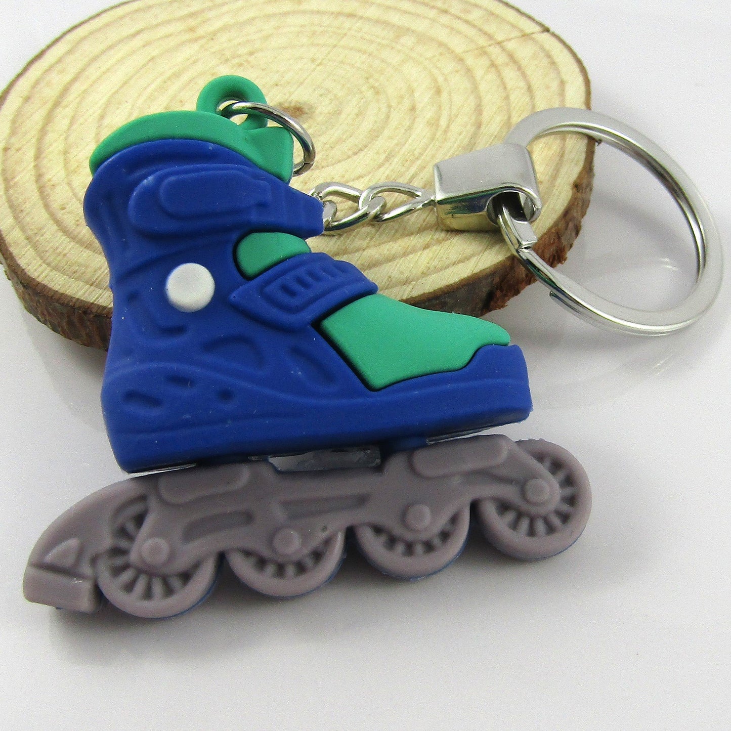3D PVC In Line Skate Roller Skate Charm Keychain 115mm