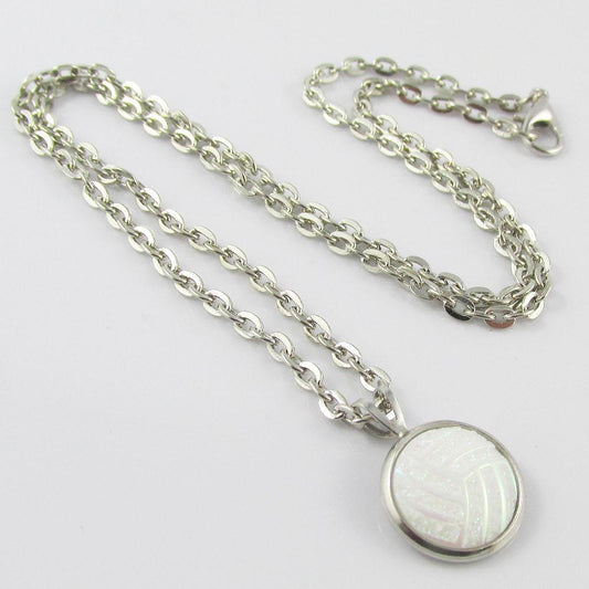 Resin Glitter Netball Charm Necklace 45cm Coach Sports Team End Of Season Gift