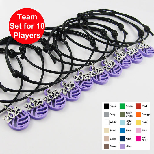 10 Player 2025 One Size Fits All NETBALL Bracelet with choice of Netball colour