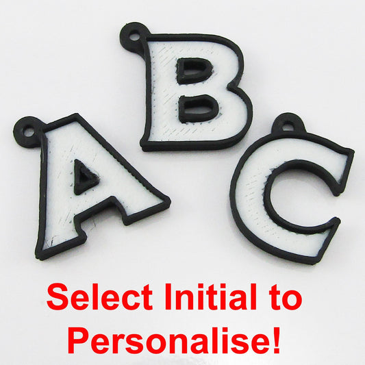 Personalised 2025 Football Charm Keychain Brown & White Sports Gift Pick Initial