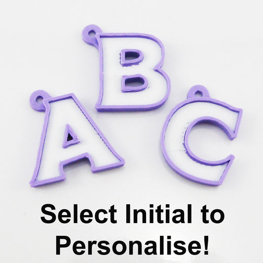 Personalised 2025 Netball Charm Keychain Lilac and White Sport Gift Pick Initial