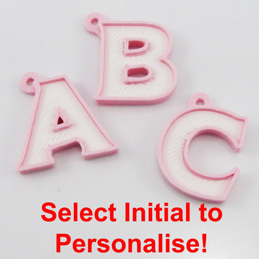 Personalised 2025 Netball Charm Keychain Pink and White Sport Gift Pick Initial