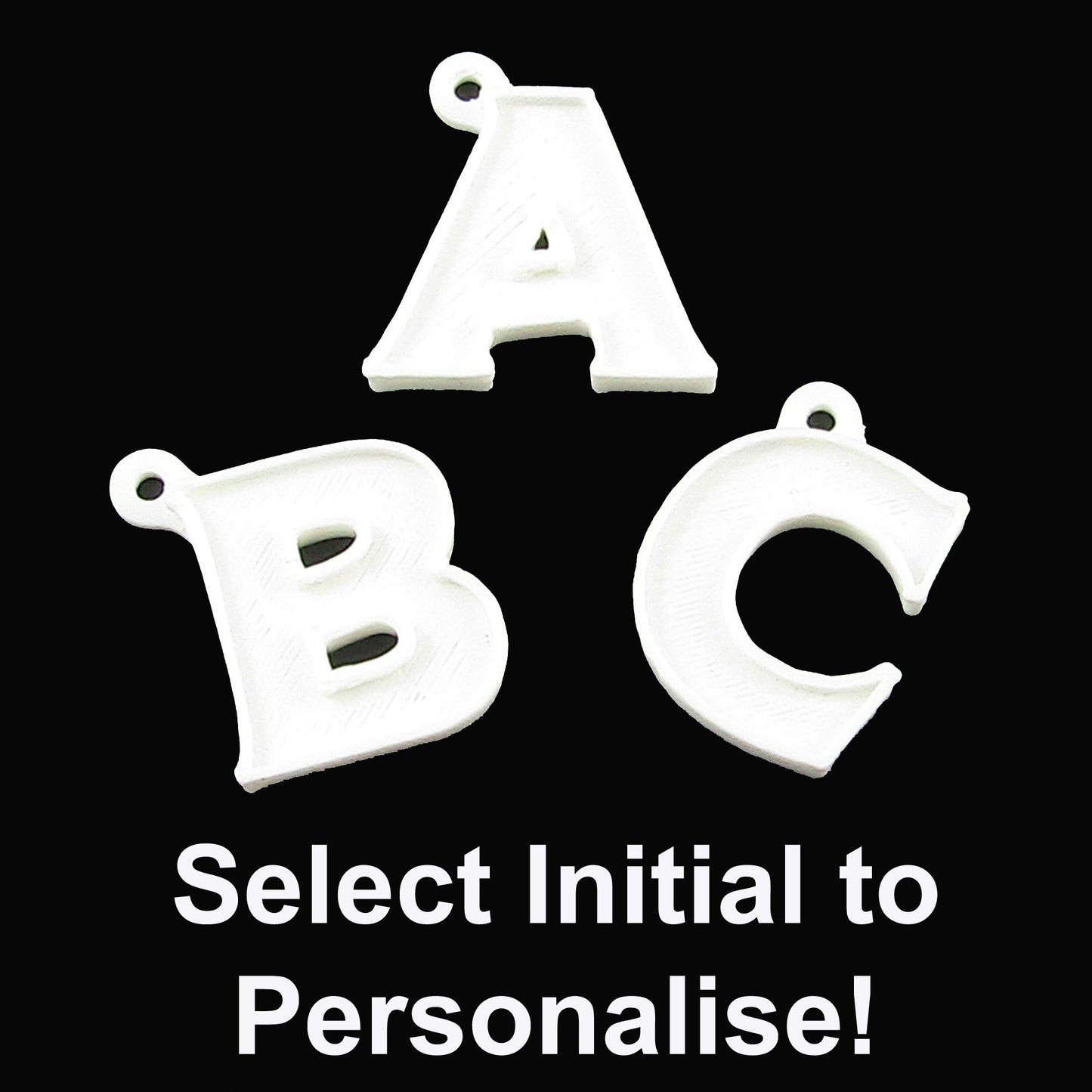 Personalised 2025 Football Charm Keychain Black & Brown Sports Gift Pick Initial