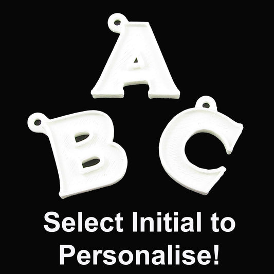 Personalised 2025 Football Charm Keychain Black & Brown Sports Gift Pick Initial