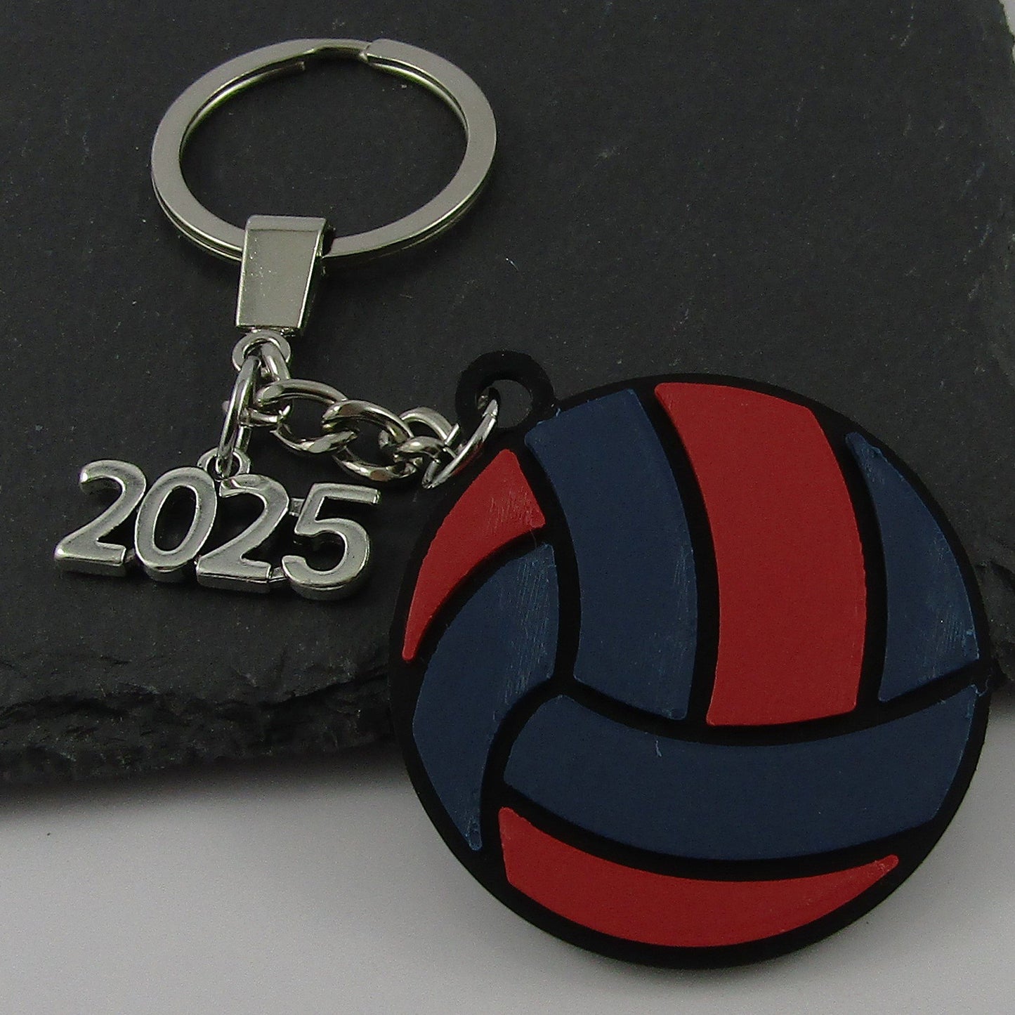 2025 Netball Charm Keychain 115mm Coach Sports End Of Season Gift Red Blue