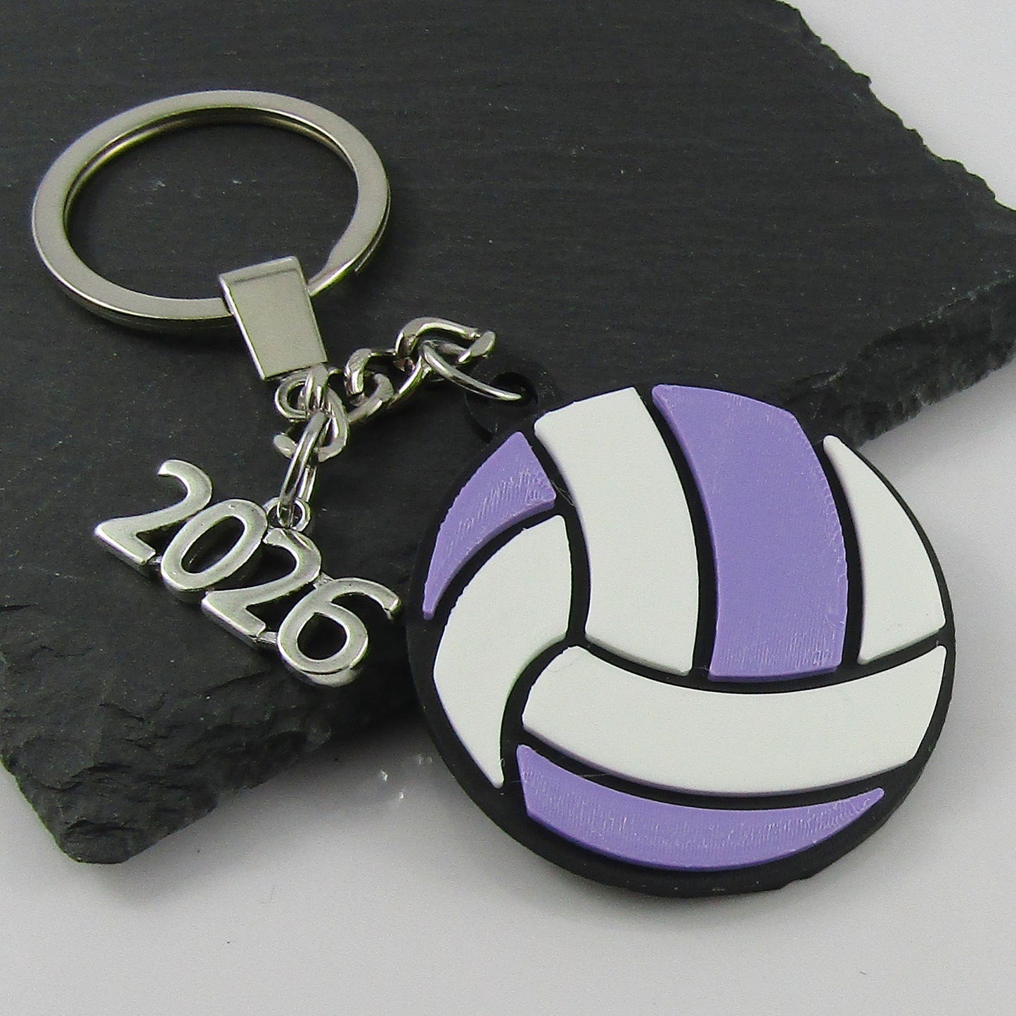 2026 Netball Charm Keychain 115mm Coach Sports End Of Season Gift Lilac White