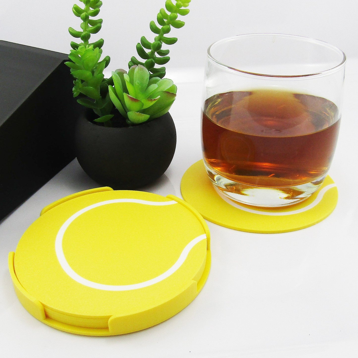 Tennis Sports Drink Coaster available individually or in sets of four