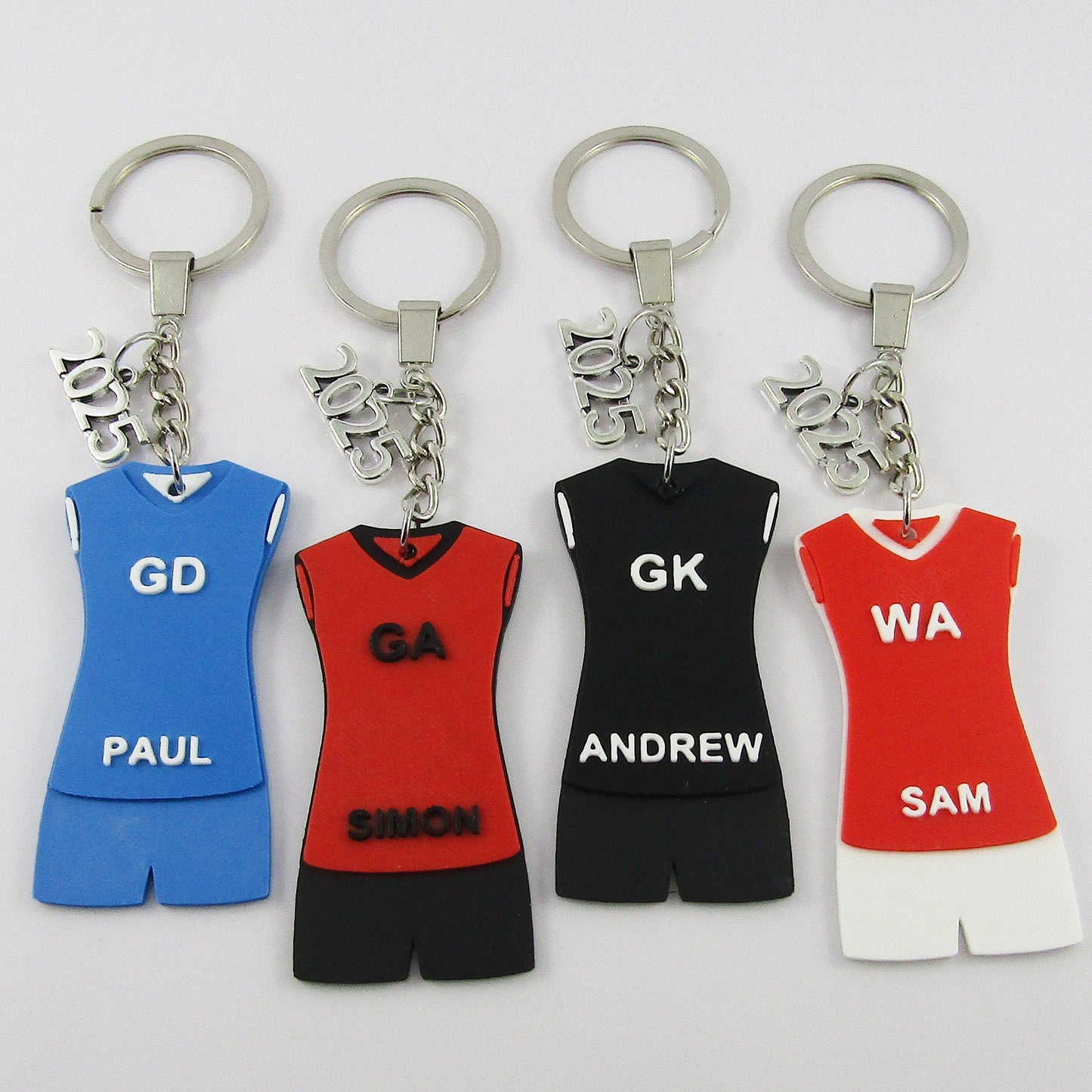Set of 10 Personalised 2025 Mens Netball Jersey Short pick Colour Name Position