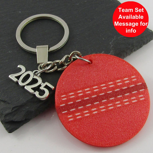 Personalised 2025 Cricket Charm Keychain 115mm Coach Sports End Of Season Gift