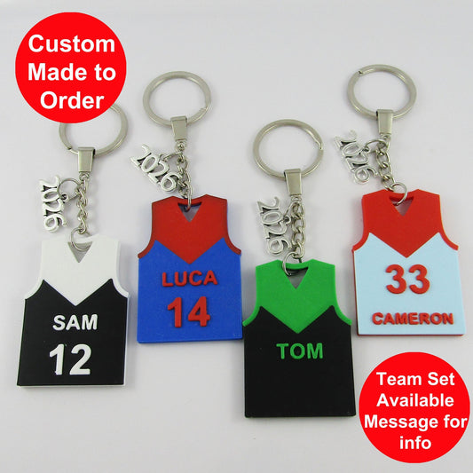 2026 Football Jersey Jumper Shirt AFL keychain in your choice of colours