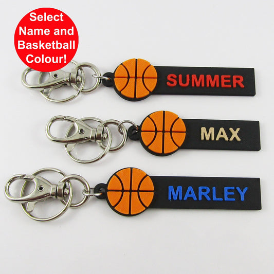 Set of 10 Basketball Name Keychains Select Name and Colours