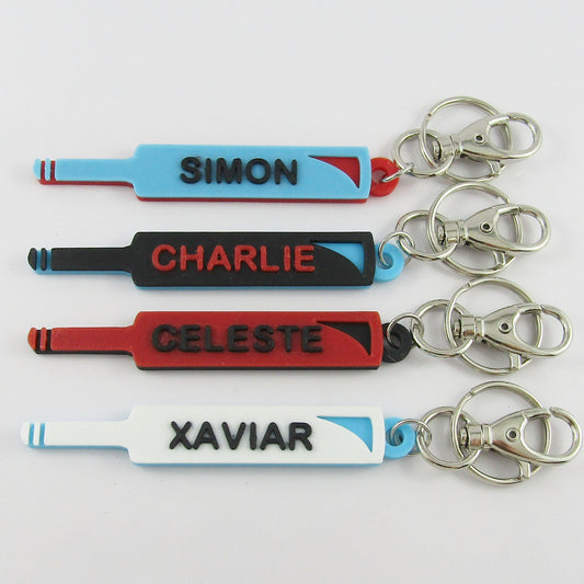 Personalised Cricket Bat Name Keychain