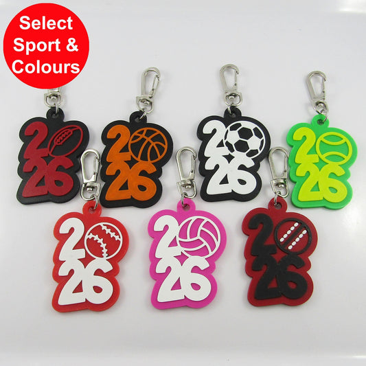 2026 Sport Bag Tag Keychain Select Sport and Colours