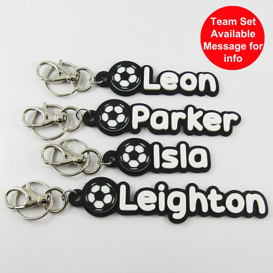 Personalised Soccer Name Keychain Custom Colours