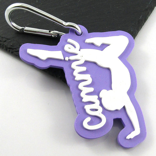 Gymnast Personalised Name Bag Tag select colours