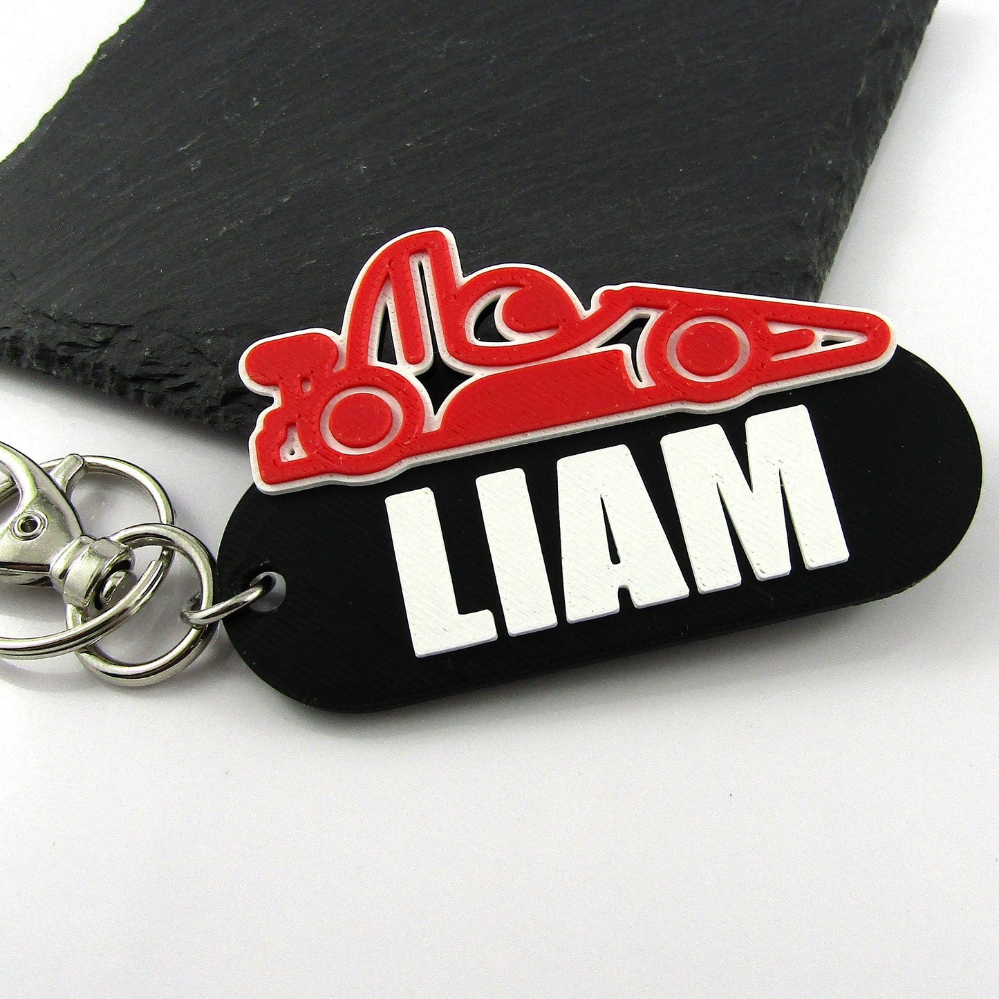 Personalised Racing Car Keychain select colours