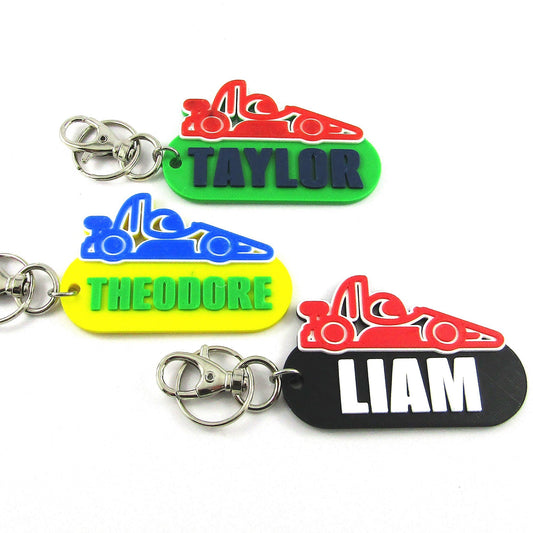 Personalised Racing Car Keychain select colours