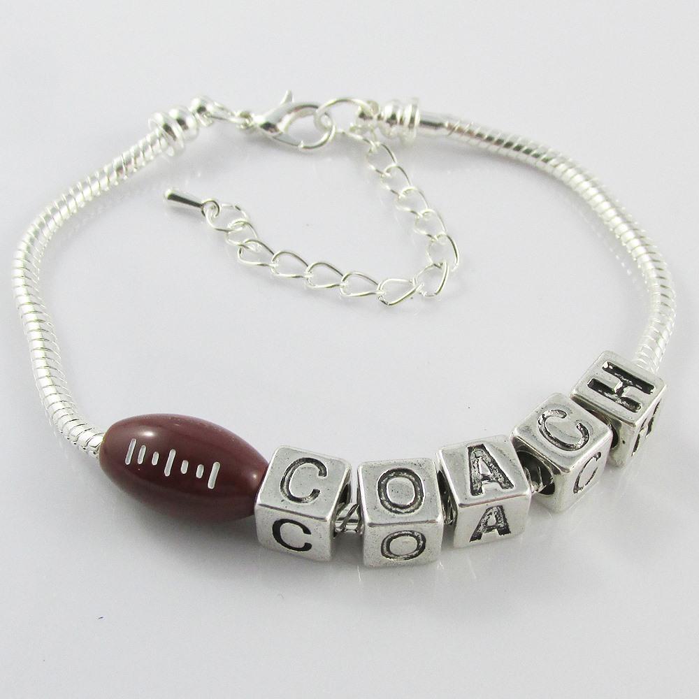Sport Coach Charm Bracelet 20cm Pick Baseball Basketball Football Netball Tennis