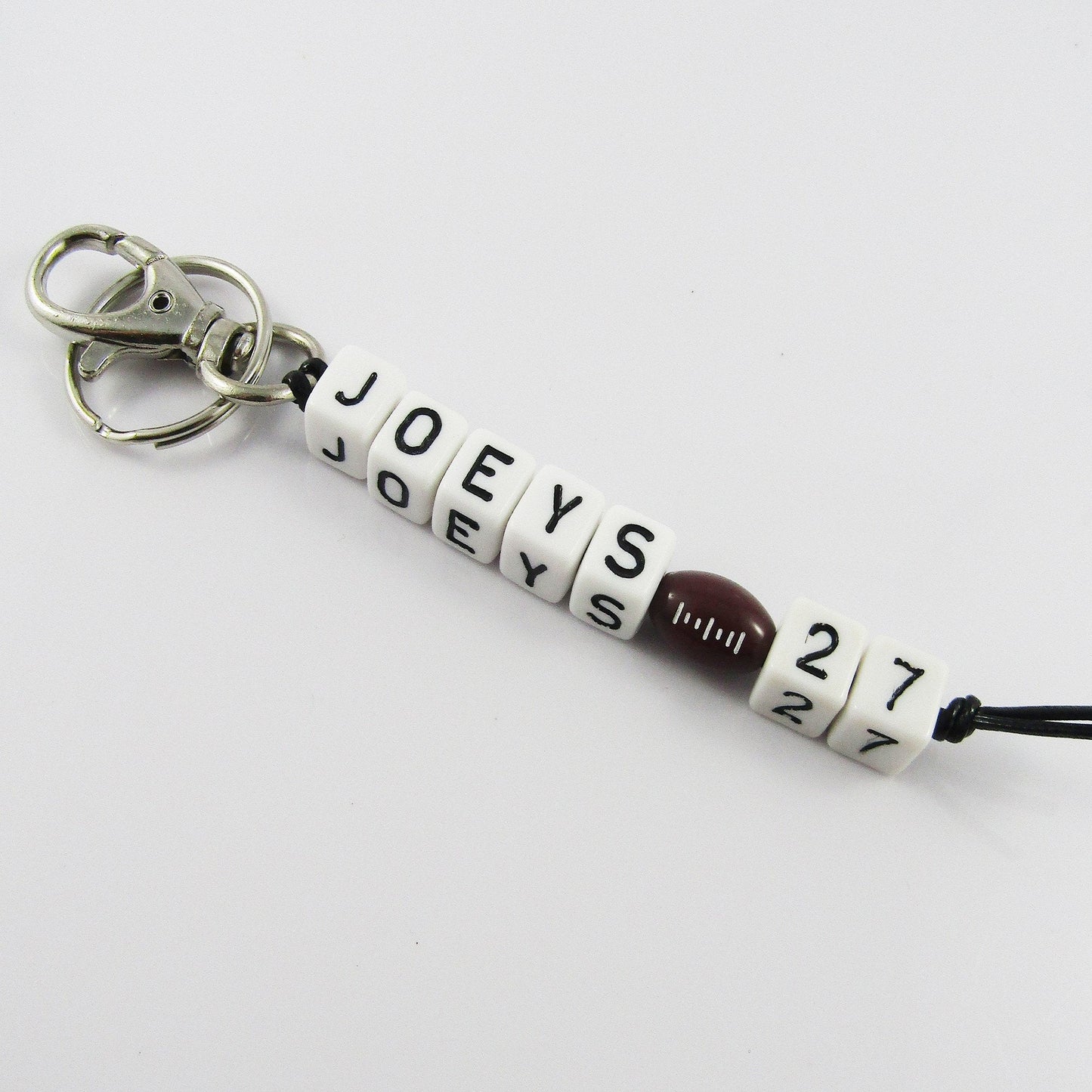 Footy Team Name & Guernsey Number Bag Tag Keychain Team Player Name You Choose!