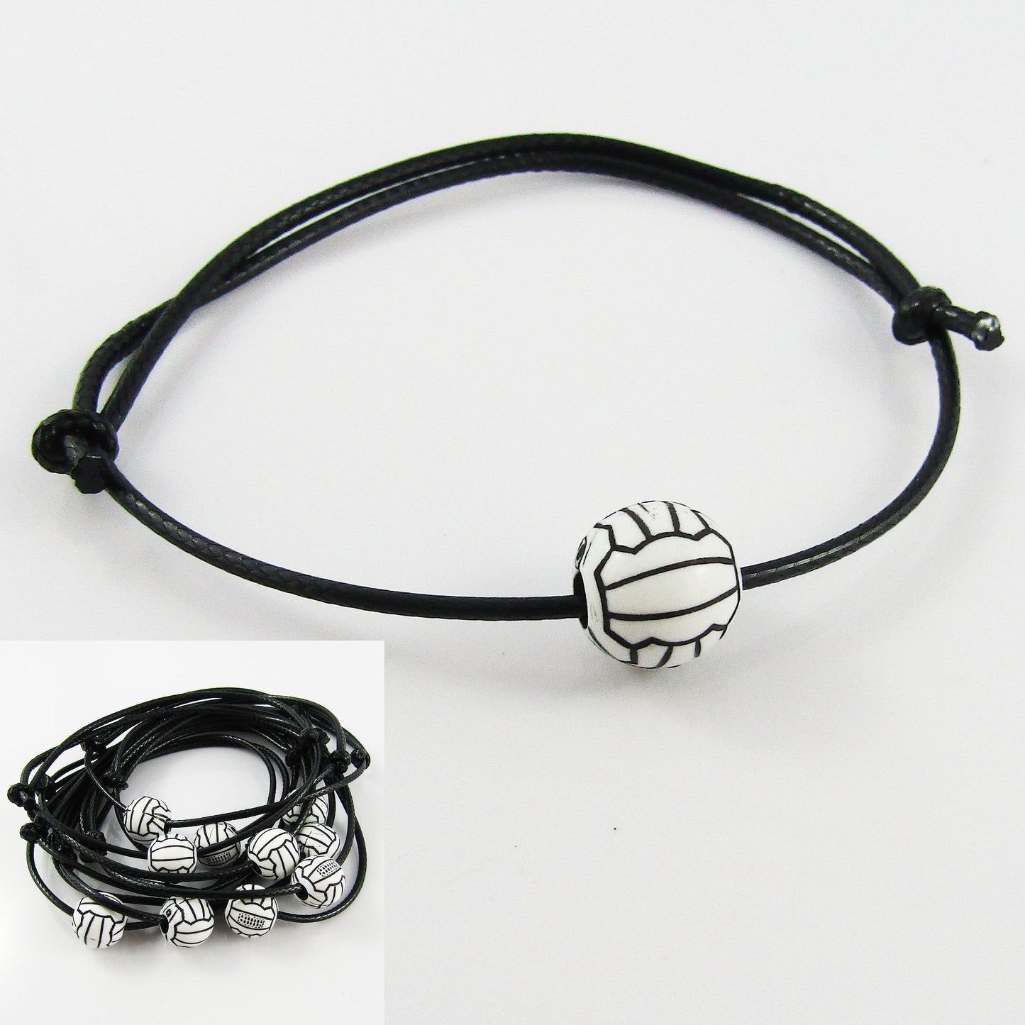 10 Player set Netball / Volleyball Bead Bracelet Adjustable Coach Sport Gift