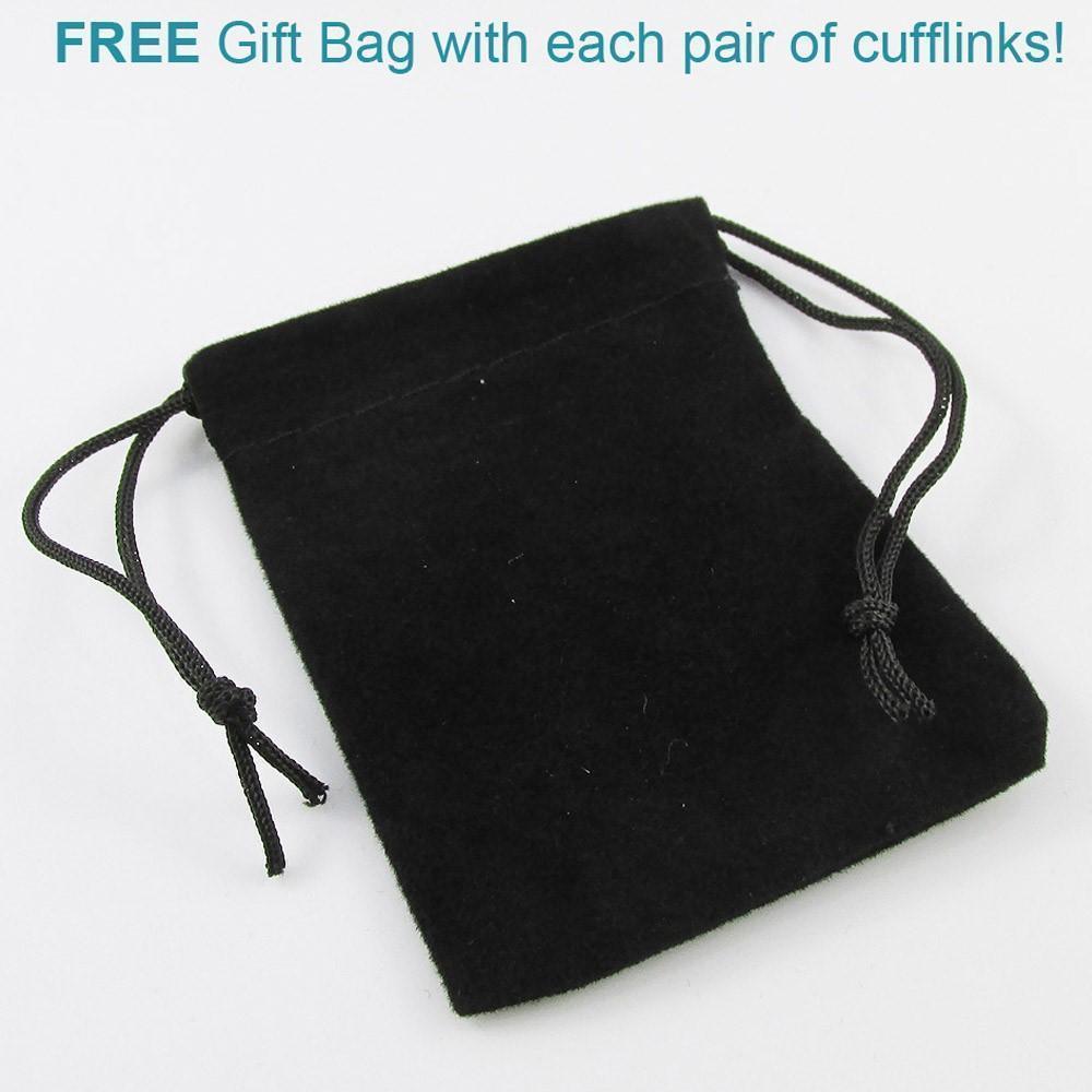 Platinum Plated Brass Enamel Soccer Ball Cufflinks FREE Gift Bag included!