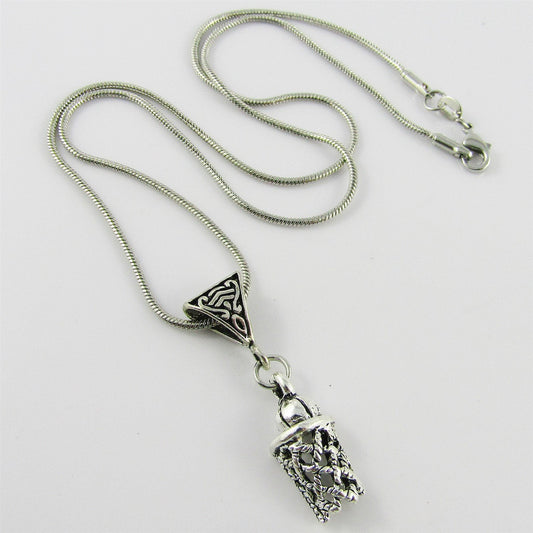 BASKETBALL Net Hoop Charm Pendant Necklace 45cm Silver Tone Snake Chain